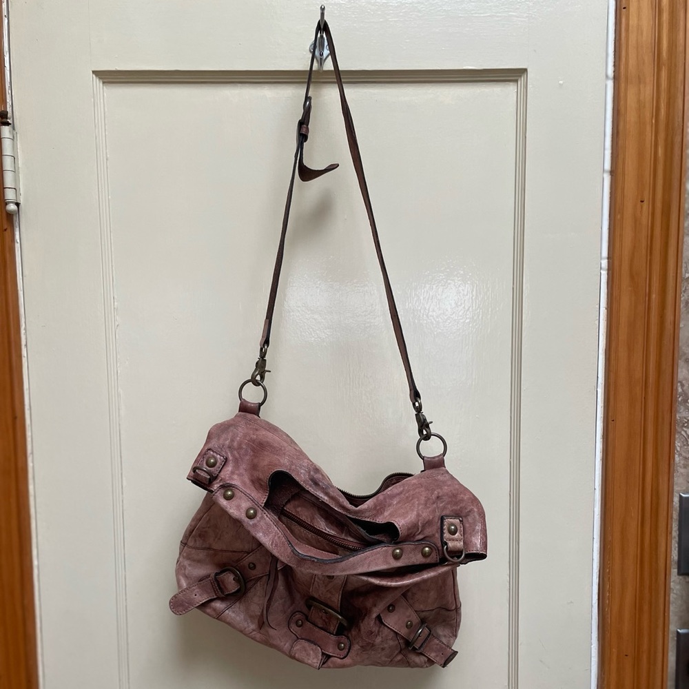 Barney’s New York leather cross body messenger bag
